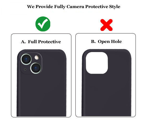 iPhone 14 Liquid Silicone Back Cover Case With TPU & Matte Finish - Black