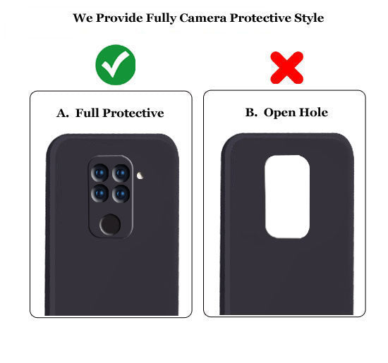 Redmi Note 9 Liquid Silicone Back Cover Case With TPU & Matte Finish - Black