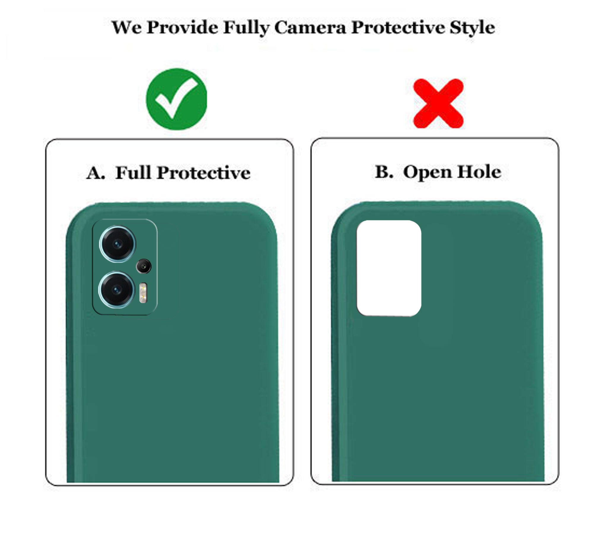 Redmi K50i 5G Liquid Silicone Back Cover Case With TPU & Matte Finish - Green
