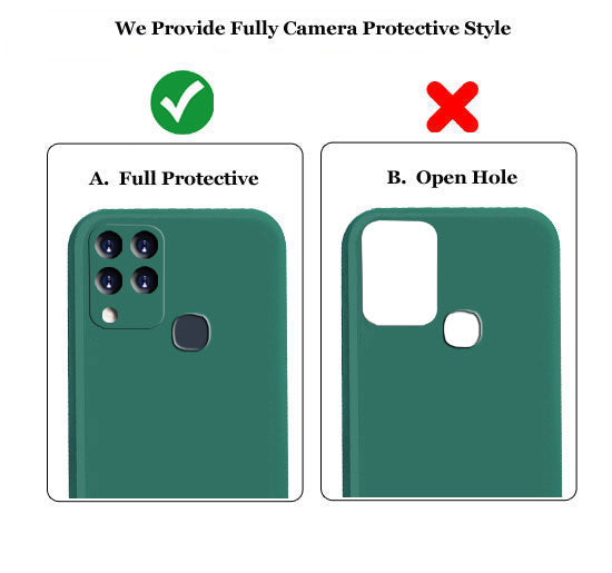 Infinix Hot 10 S Liquid Silicone Back Cover Case With TPU & Matte Finish - Green