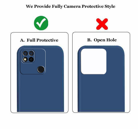Mi Redmi 10A Liquid Silicone Back Cover Case With TPU & Matte Finish - Blue