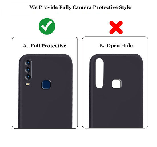 Vivo Y17 Liquid Silicone Back Cover Case With TPU & Matte Finish - Black
