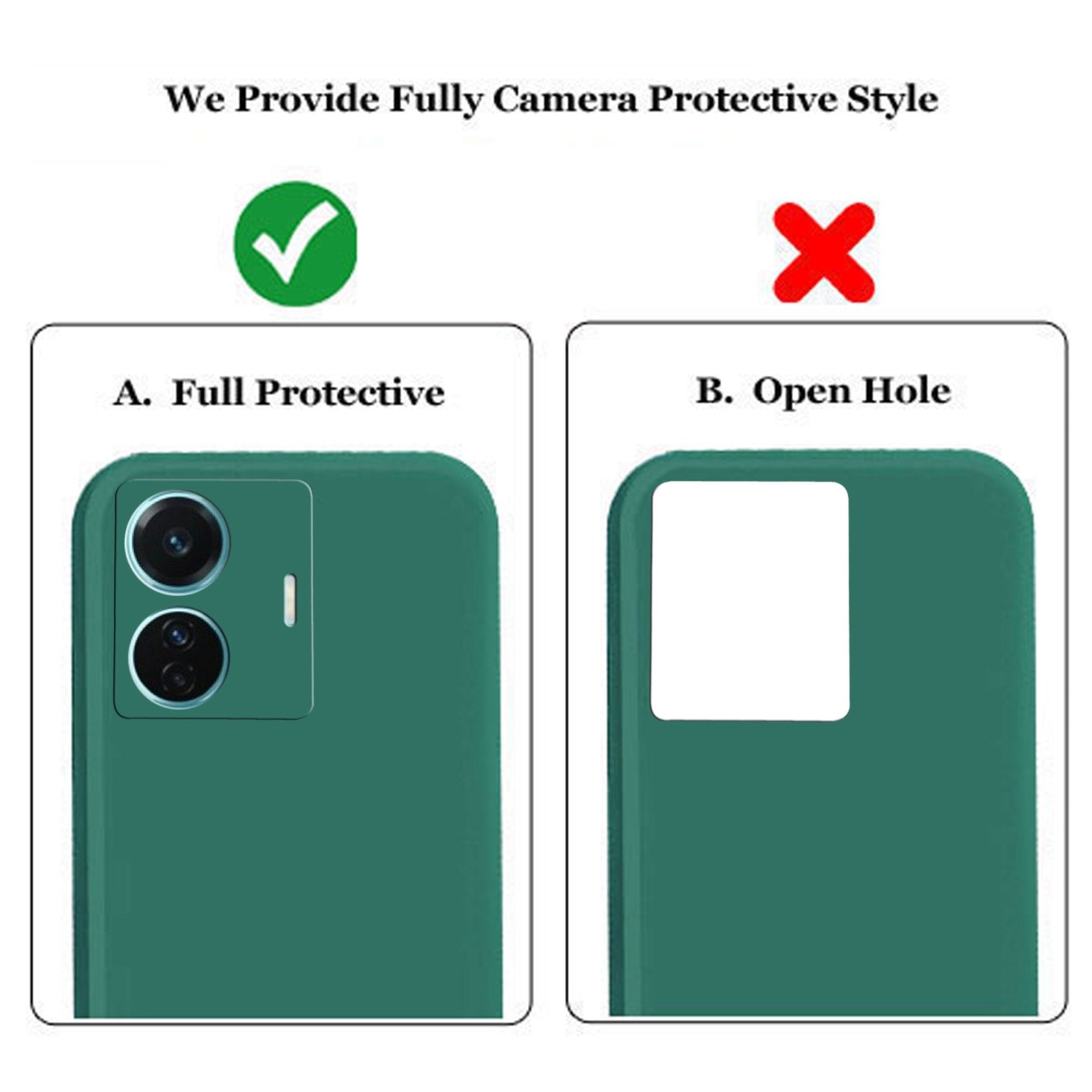 iQOO Z6 Pro 5G / Vivo T1 Pro 5G Liquid Silicone Back Cover Case With TPU & Matte Finish - Green