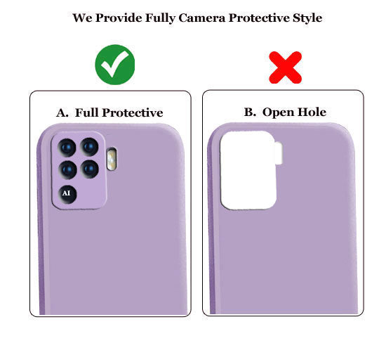 Liquid TPU Silicone Matte Back Cover Case For Oppo F19 Pro - Purple