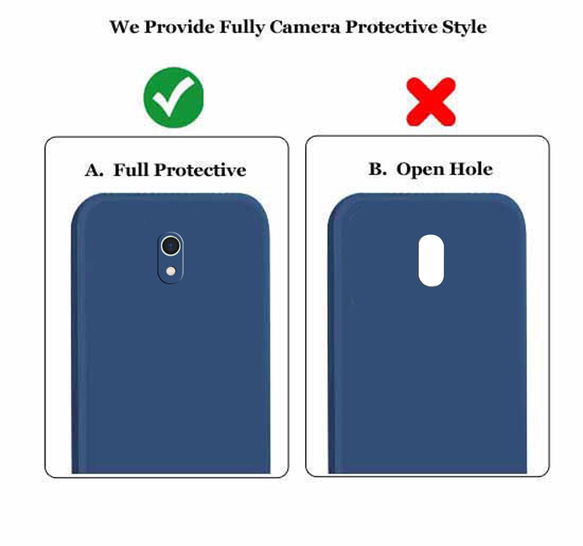 Redmi 8a Liquid Silicone Back Cover Case With TPU & Matte Finish - Blue