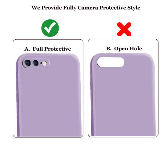 iphone 7 Plus Liquid Silicone Back Cover Case With TPU & Matte Finish - Purple