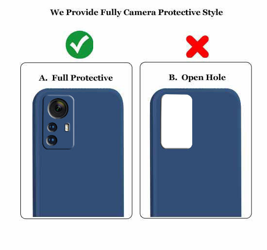 Mi Xiaomi 12 Pro 5G Liquid Silicone Back Cover Case With TPU & Matte Finish - Blue