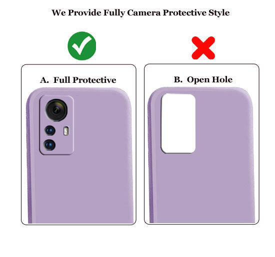 Mi Xiaomi 12 Pro 5G Liquid Silicone Back Cover Case With TPU & Matte Finish - Purple