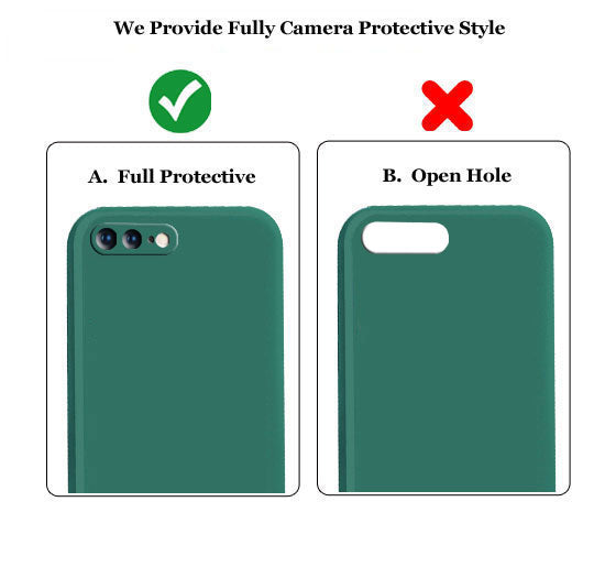 iphone 7 Plus Liquid Silicone Back Cover Case With TPU & Matte Finish - Green