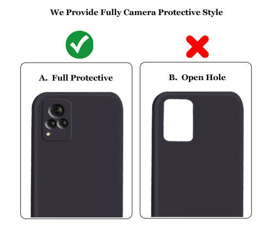 Vivo V21 Liquid Silicone Back Cover Case With TPU & Matte Finish - Black
