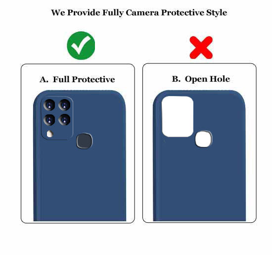 Infinix Hot 10 S Liquid Silicone Back Cover Case With TPU & Matte Finish - Blue