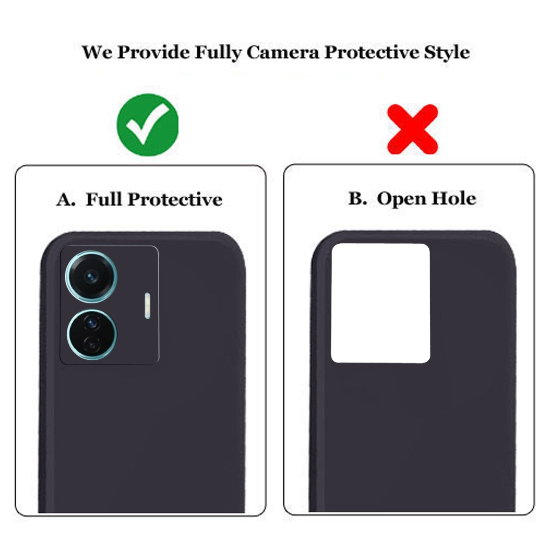 iQOO Z6 Pro 5G / Vivo T1 Pro 5G Liquid Silicone Back Cover Case With TPU & Matte Finish - Black
