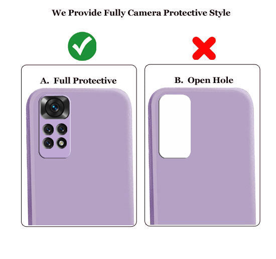 Mi Redmi Note 11 Pro Liquid Silicone Back Cover Case With TPU & Matte Finish -Purple