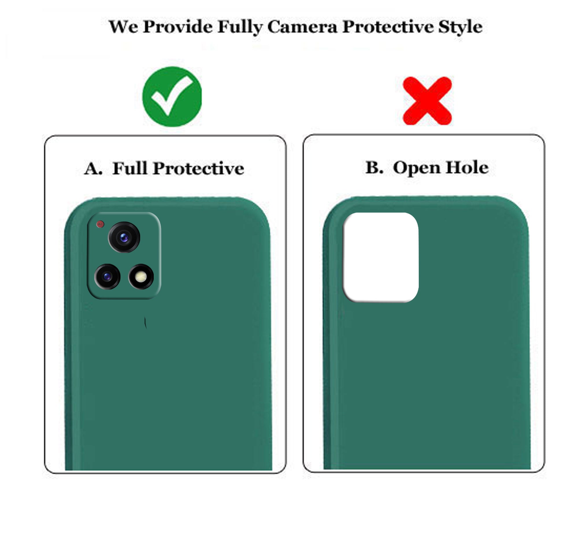 Vivo Y72 5g Liquid Silicone Back Cover Case With TPU & Matte Finish - Green