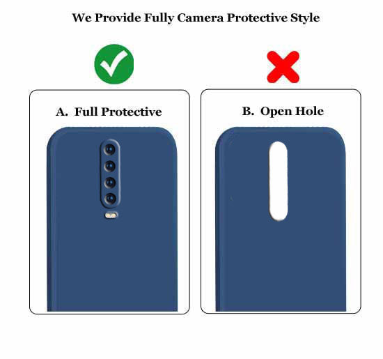 Poco X2 Liquid Silicone Back Cover Case With TPU & Matte Finish - Blue