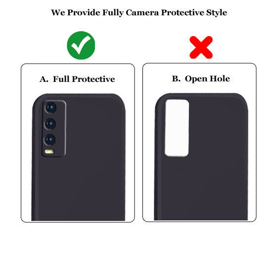 Vivo Y20 Liquid Silicone Back Cover Case With TPU & Matte Finish - Black