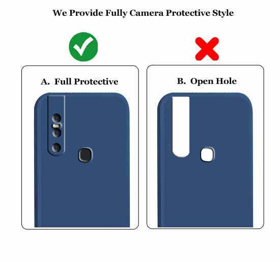 Vivo V15 Liquid Silicone Back Cover Case With TPU & Matte Finish - Blue