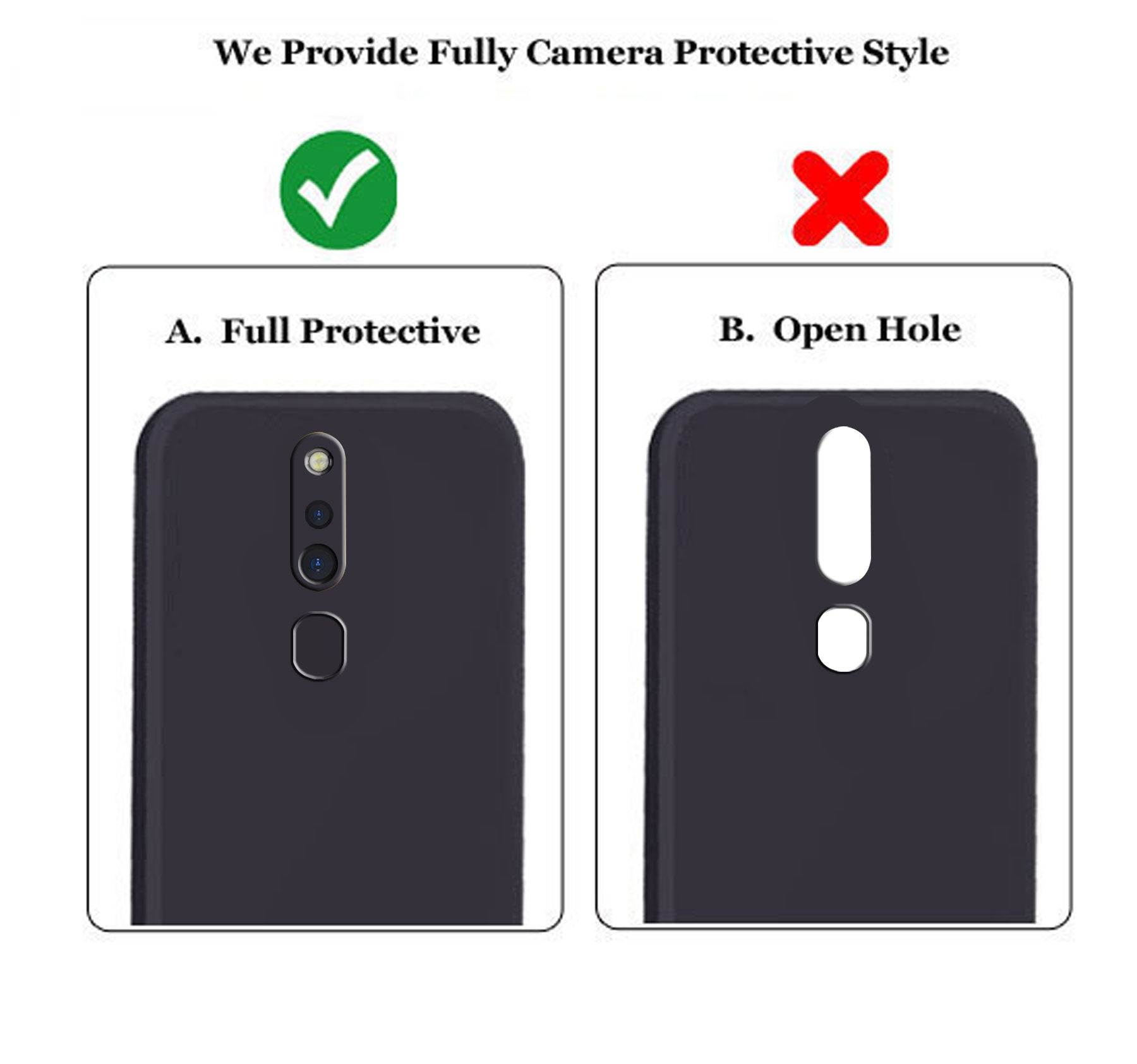 Oppo F11 Pro Liquid Silicone Back Cover Case With TPU & Matte Finish - Black