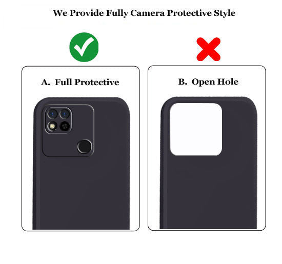 Mi Redmi 10A  Liquid Silicone Back Cover Case With TPU & Matte Finish - Black