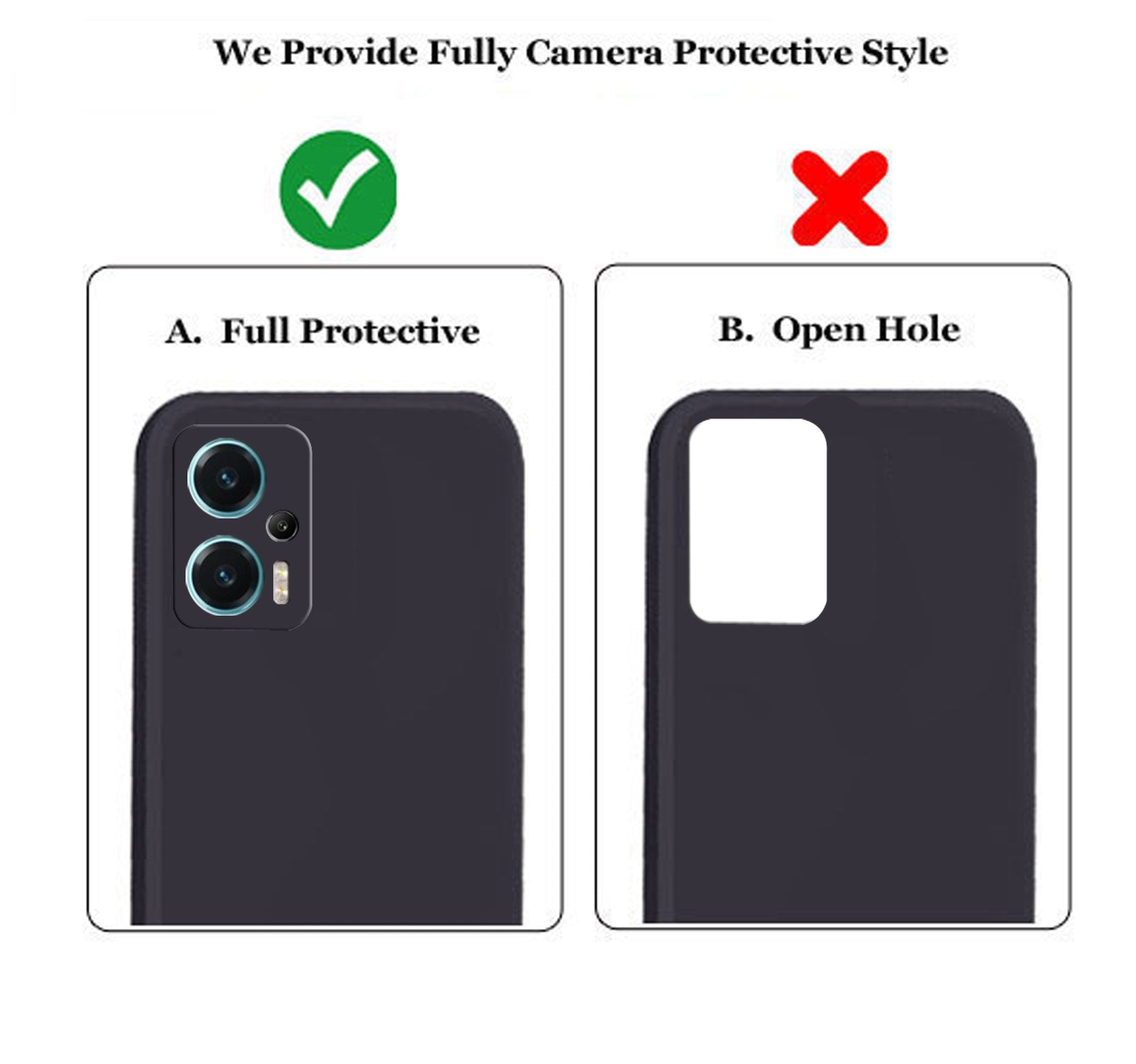 Redmi K50i 5G Liquid Silicone Back Cover Case With TPU & Matte Finish - Black
