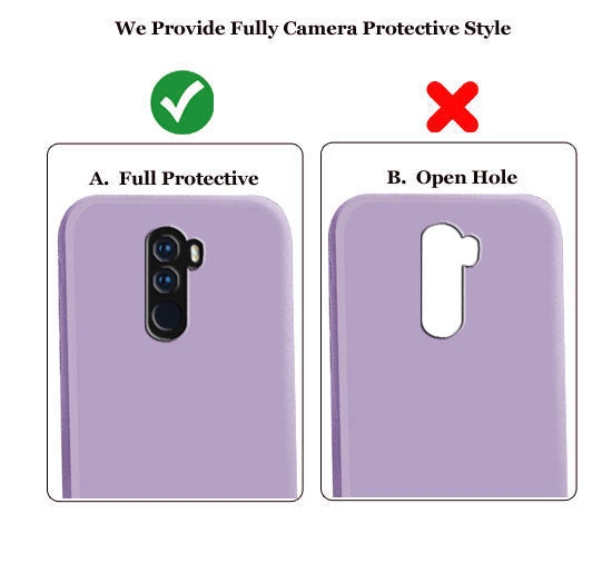 Poco F1 Liquid Silicone Back Cover Case With TPU & Matte Finish - Purple