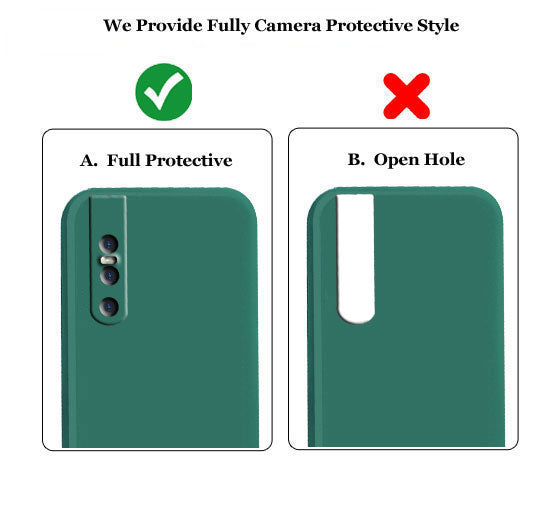 Vivo V15 Pro Liquid Silicone Back Cover Case With TPU & Matte Finish - Green
