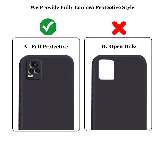 Vivo Y73 Liquid Silicone Back Cover Case With TPU & Matte Finish - Black