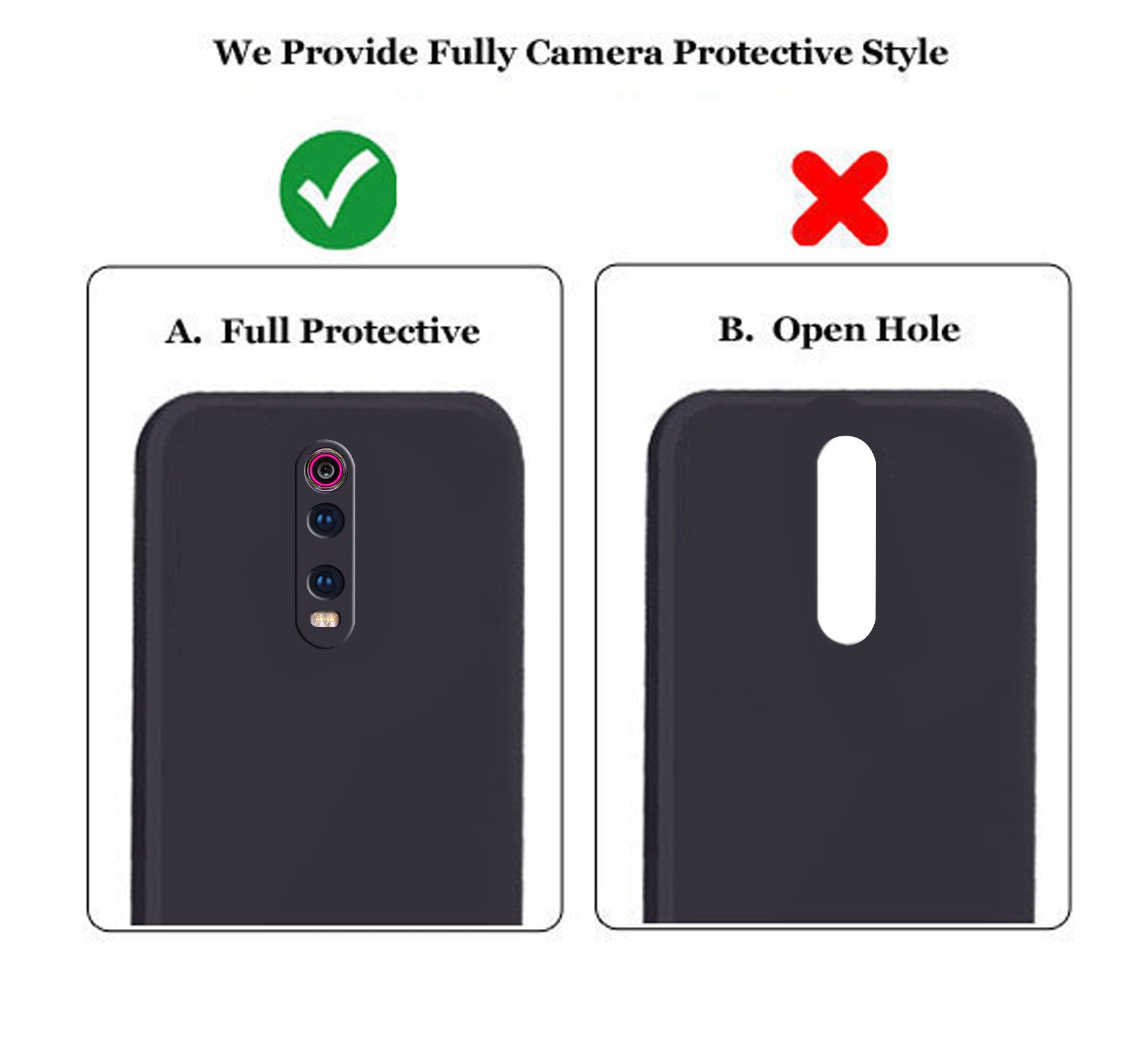 Mi Redmi K20 / K20 Pro Liquid Silicone Back Cover Case With TPU & Matte Finish - Black