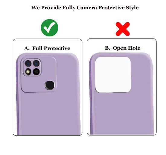 Mi Redmi 10A Liquid Silicone Back Cover Case With TPU & Matte Finish - Purple