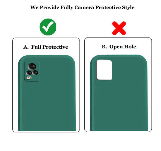 Vivo Y73 Liquid Silicone Back Cover Case With TPU & Matte Finish - Green