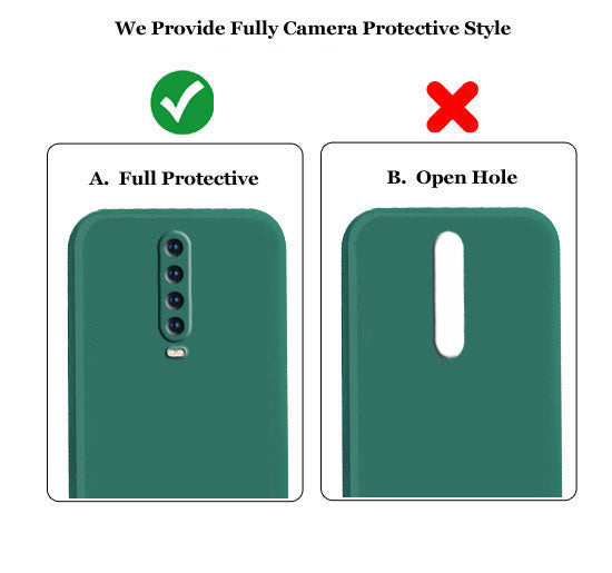 Poco X2 Liquid Silicone Back Cover Case With TPU & Matte Finish - Green