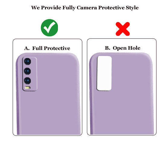 Vivo Y20 Liquid Silicone Back Cover Case With TPU & Matte Finish - Purple