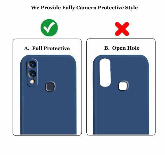 Vivo V9 Liquid Silicone Back Cover Case With TPU & Matte Finish - Blue