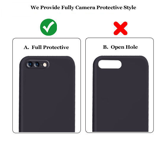 iphone 7 Plus Liquid Silicone Back Cover Case With TPU & Matte Finish - Black