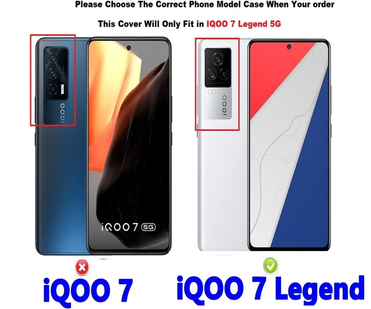 iQOO 7 Legend 5G Liquid Silicone Back Cover Case With TPU & Matte Finish - Black