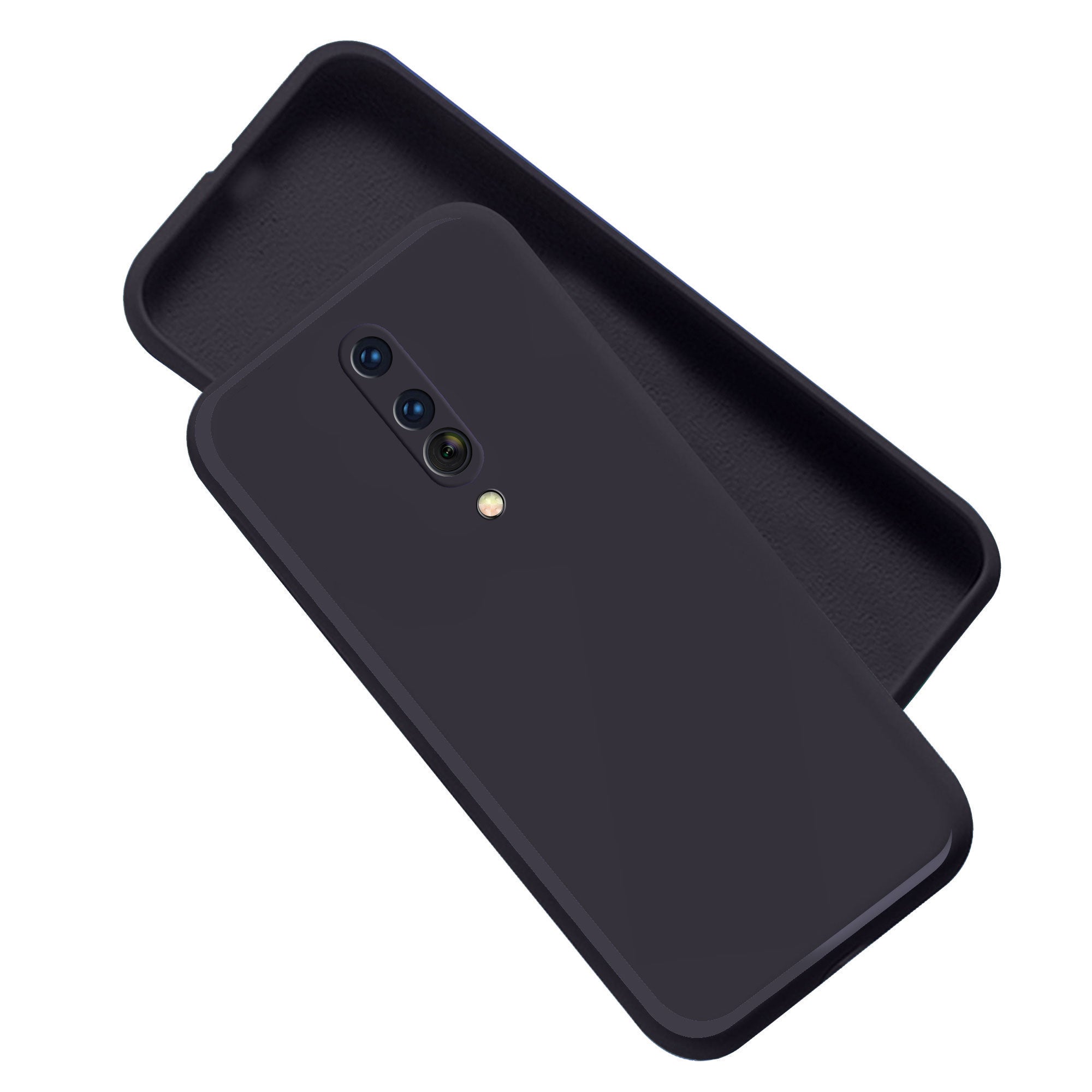 Oneplus 8 Liquid Silicone Back Cover Case With TPU & Matte Finish - Black