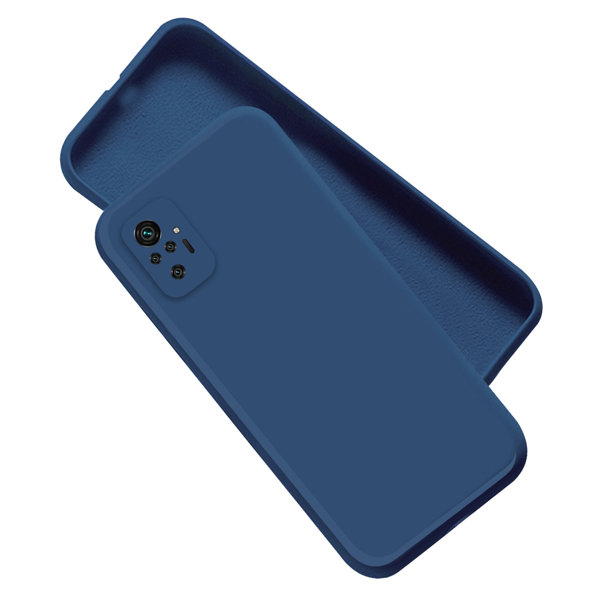 Redmi Note 10 Pro / Pro Max Liquid Silicone Back Cover Case With TPU & Matte Finish - Blue