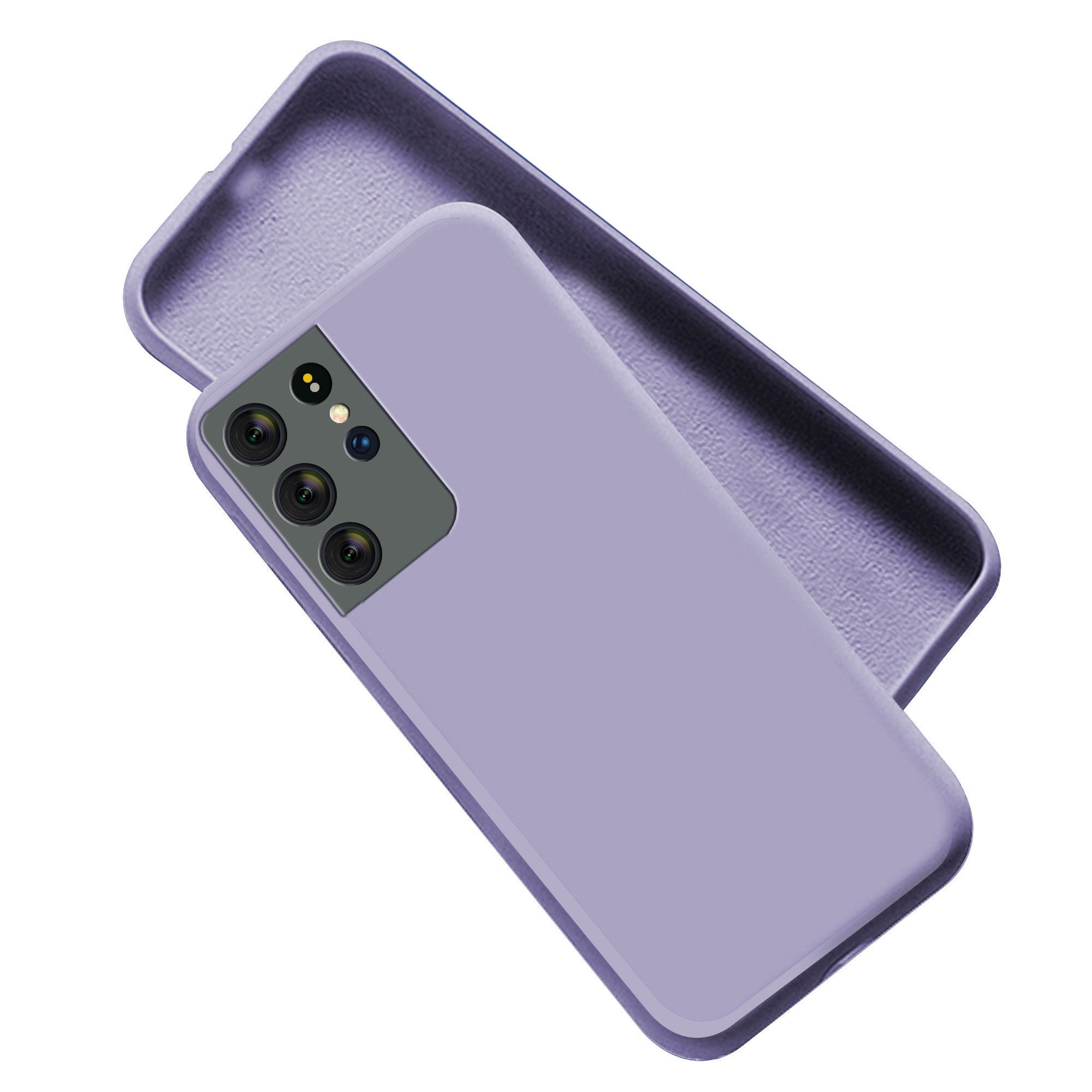 Samsung S21 Ultra Liquid Silicone Back Cover Case With TPU & Matte Finish - Purple