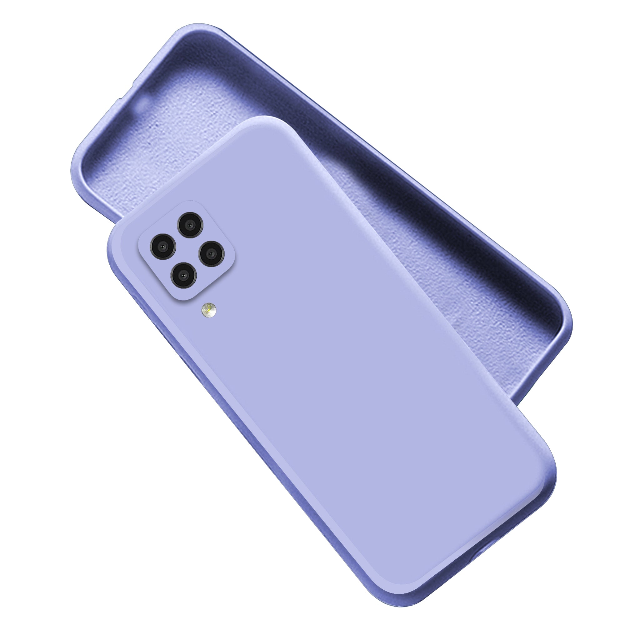 Samsung A22 4G Liquid Silicone Back Cover Case With TPU & Matte Finish - Light Purple