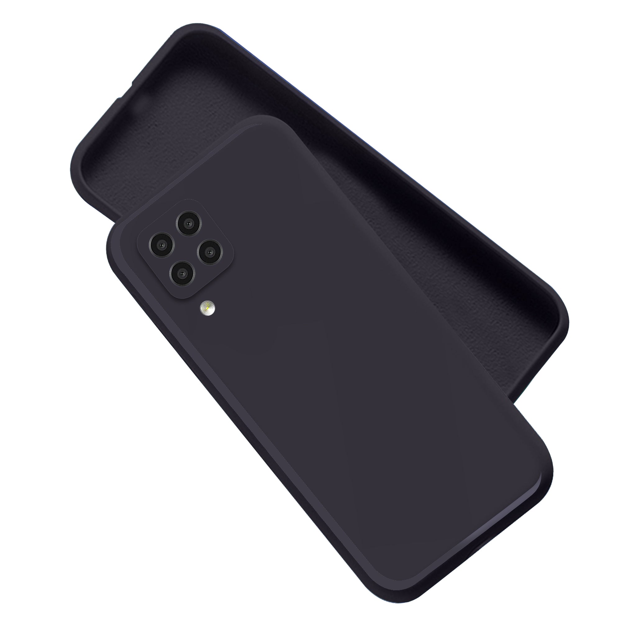 Samsung M42 5G  Liquid TPU Silicone Matte Back Cover Case - Black