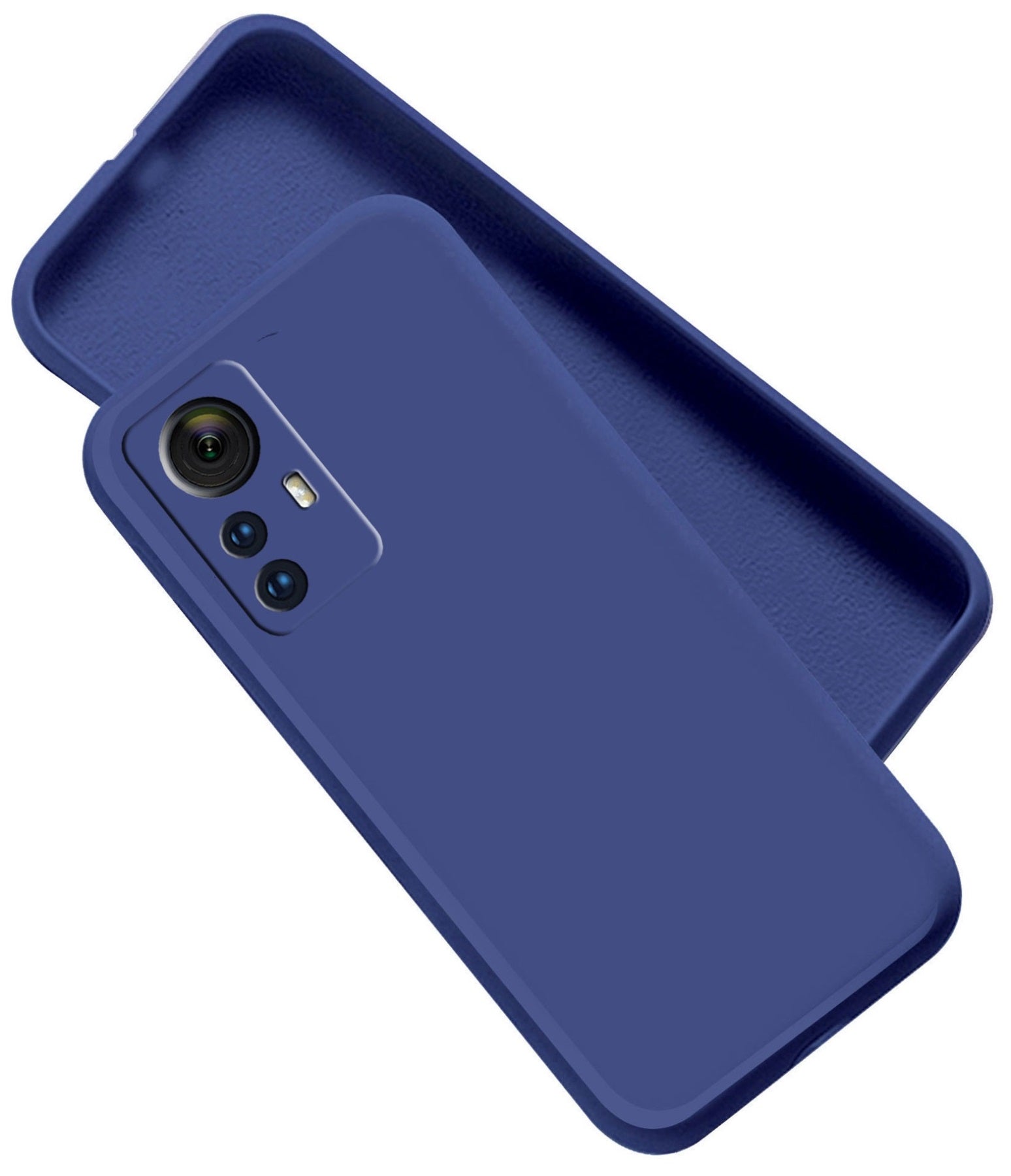 Mi Xiaomi 12 Pro 5G Liquid Silicone Back Cover Case With TPU & Matte Finish - Blue