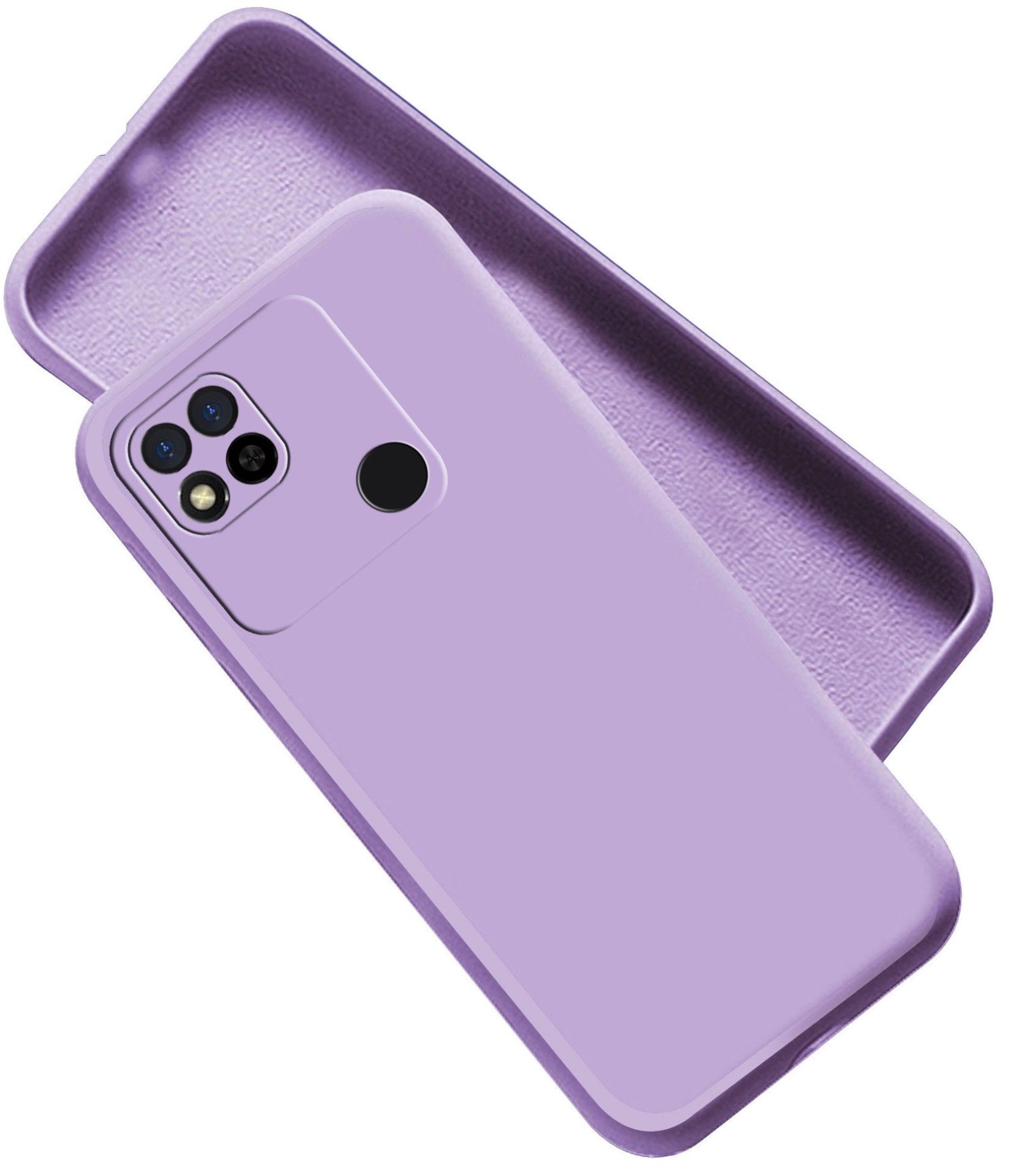 Mi Redmi 10A Liquid Silicone Back Cover Case With TPU & Matte Finish - Purple