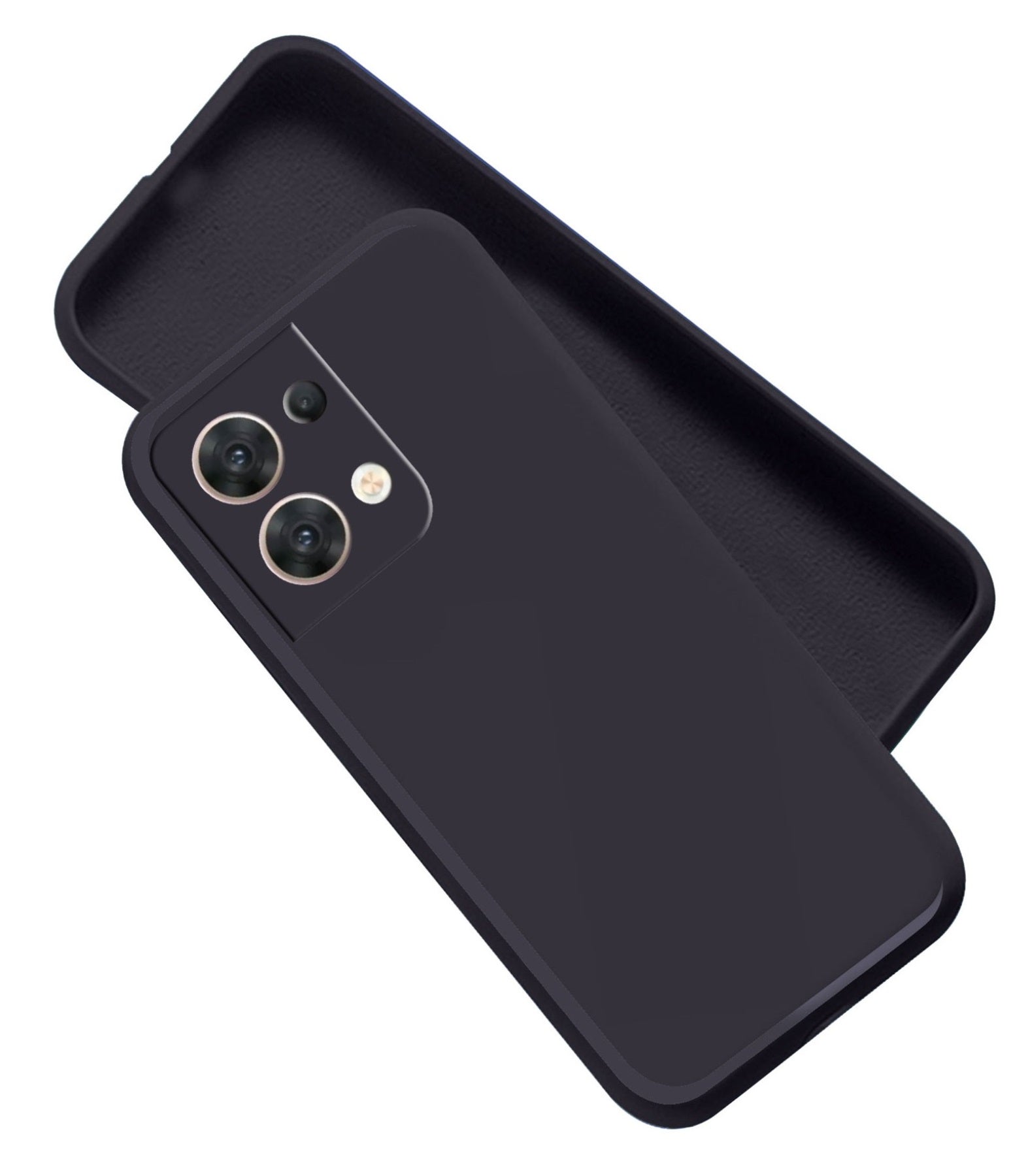 Oppo Reno 8 Pro 5G Liquid Silicone Back Cover Case With TPU & Matte Finish - Black