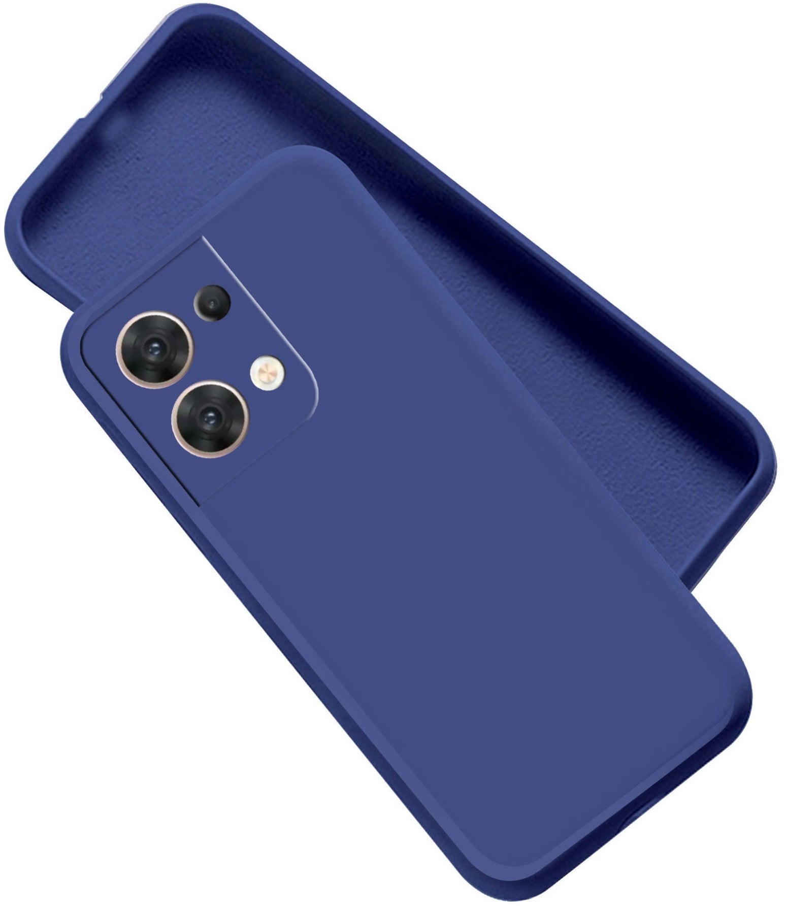 Oppo Reno 8 5G Liquid Silicone Back Cover Case With TPU & Matte Finish - Blue