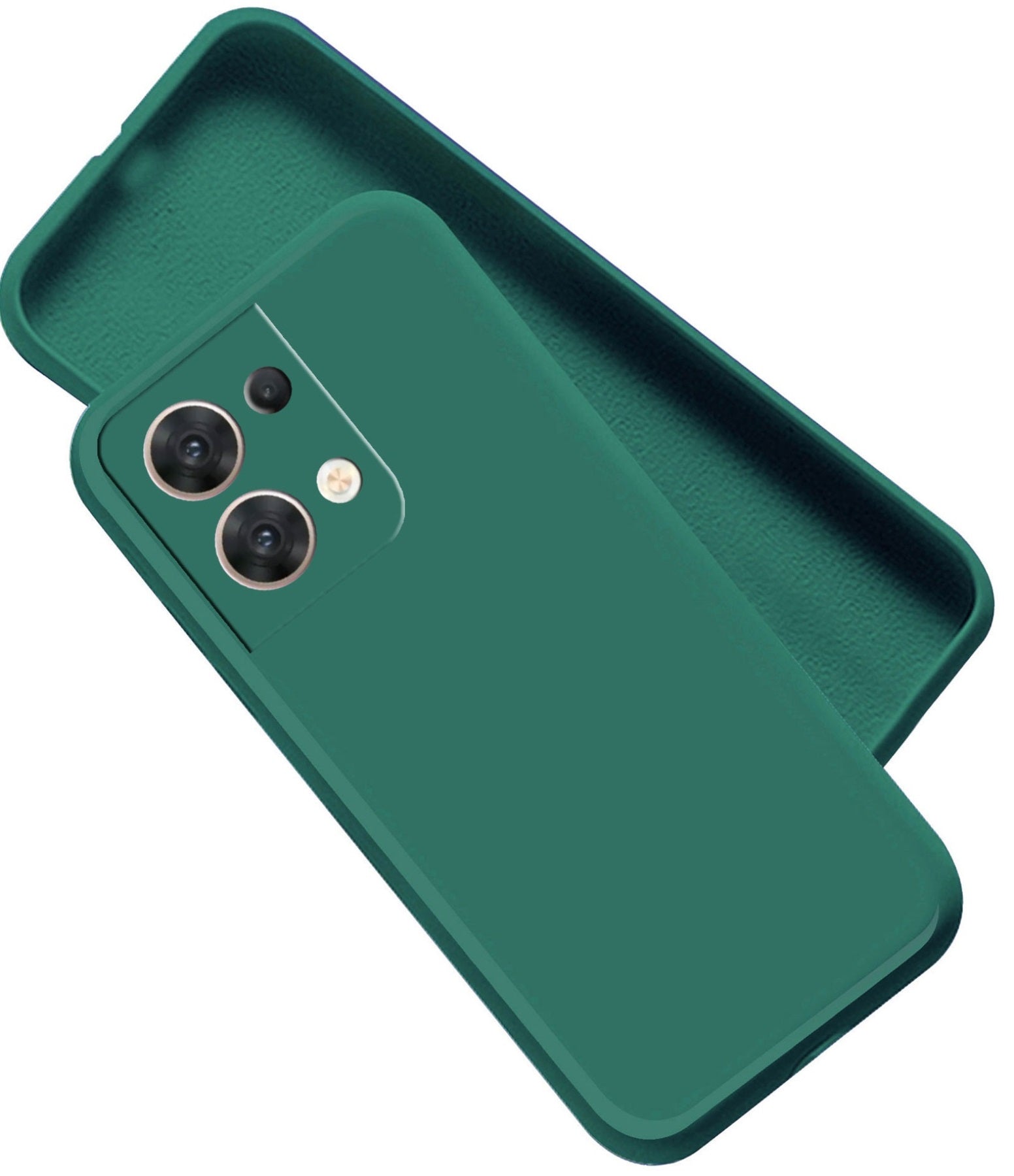 Oppo Reno 8 5G Liquid Silicone Back Cover Case With TPU & Matte Finish - Green