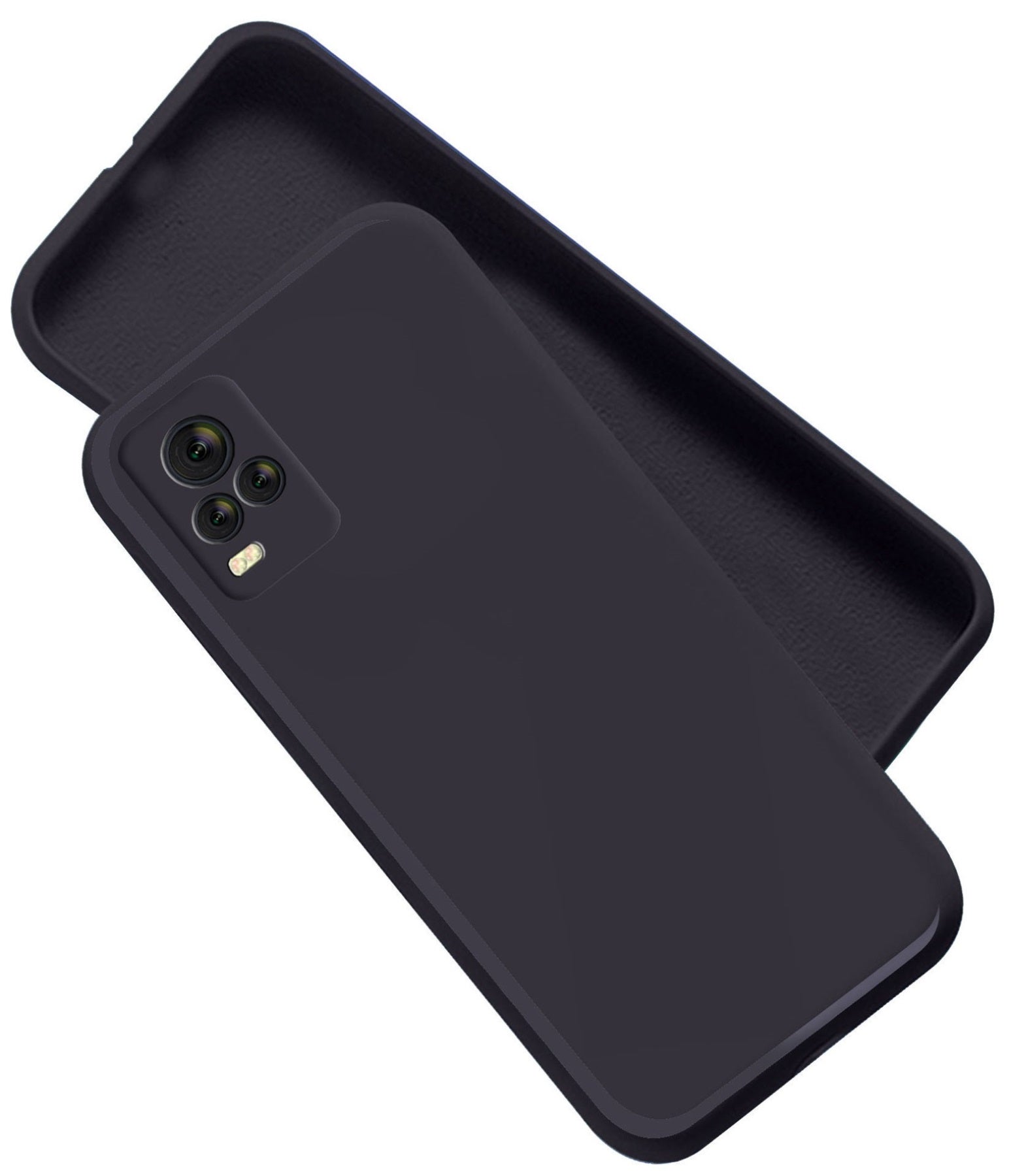 Vivo Y73 Liquid Silicone Back Cover Case With TPU & Matte Finish - Black