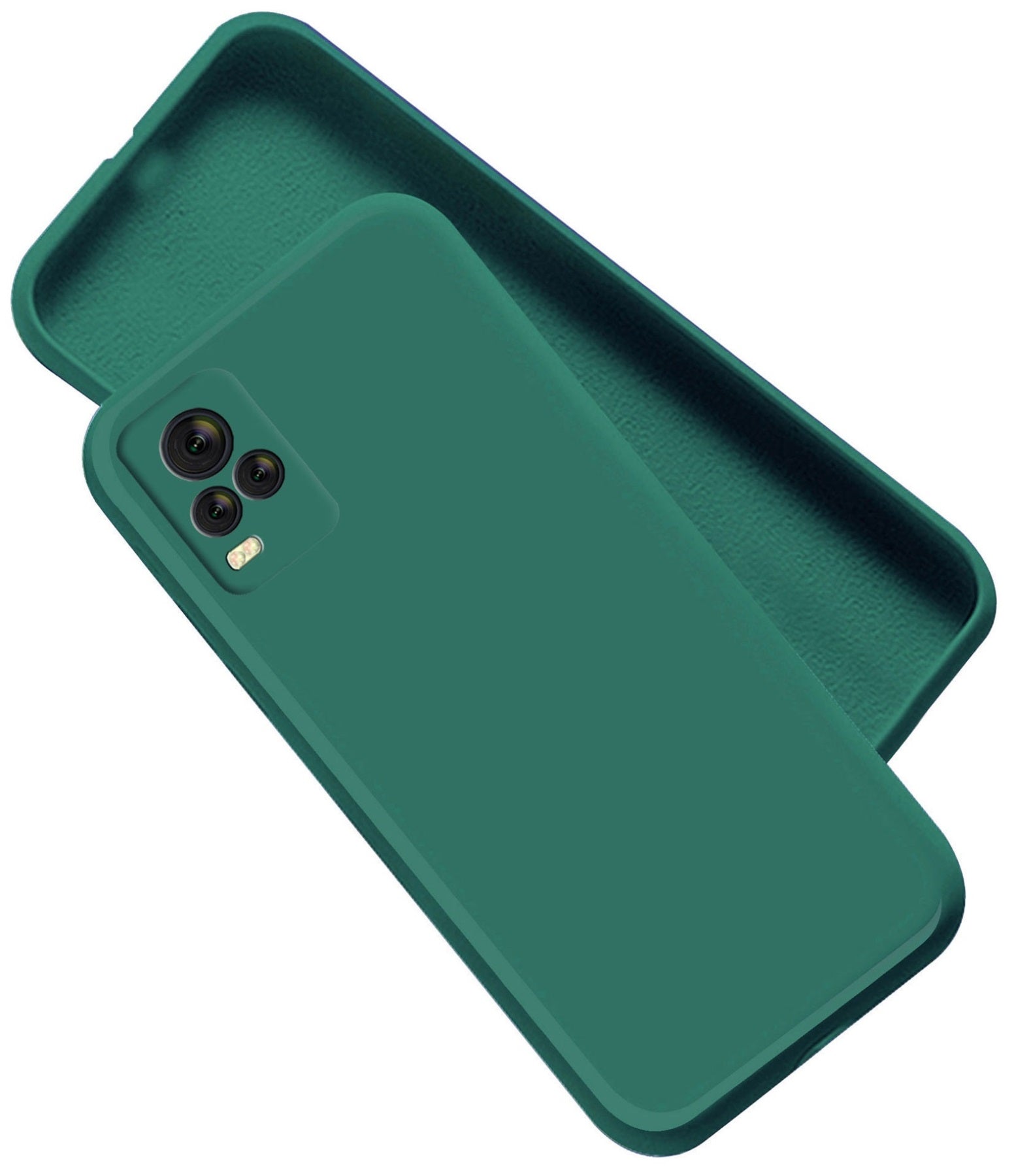 Vivo Y73 Liquid Silicone Back Cover Case With TPU & Matte Finish - Green