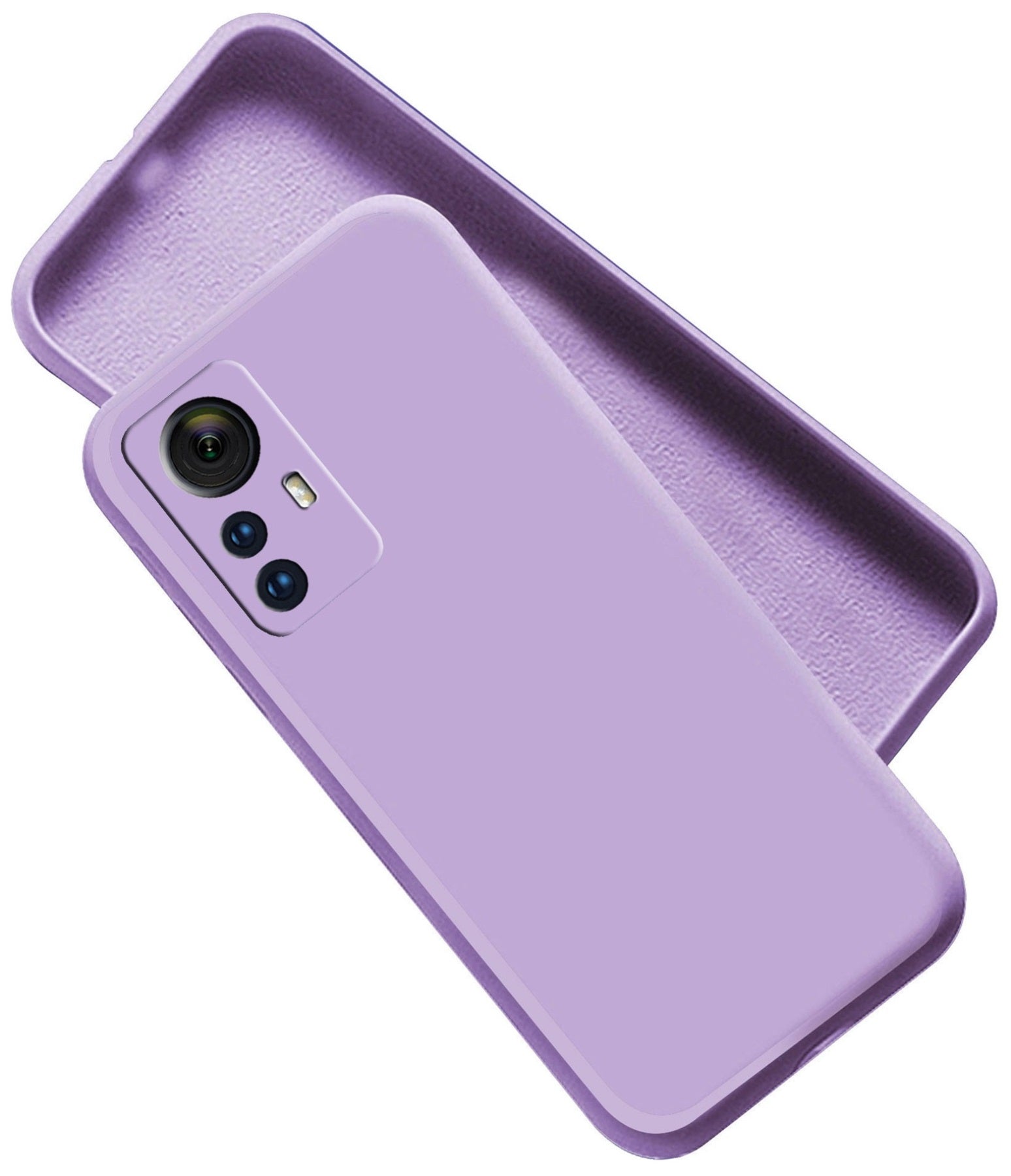 Mi Xiaomi 12 Pro 5G Liquid Silicone Back Cover Case With TPU & Matte Finish - Purple