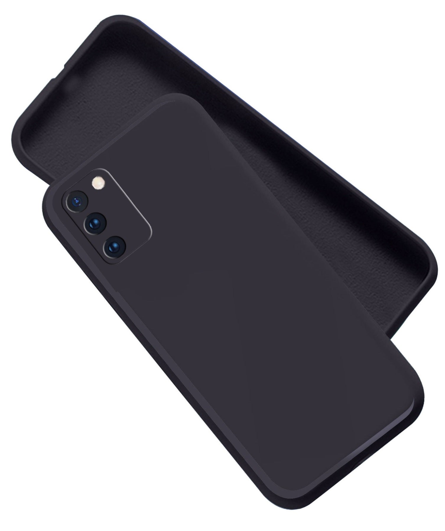 Samsung Galaxy M02s / F02s Liquid Silicone Back Cover Case With TPU & Matte Finish - Black