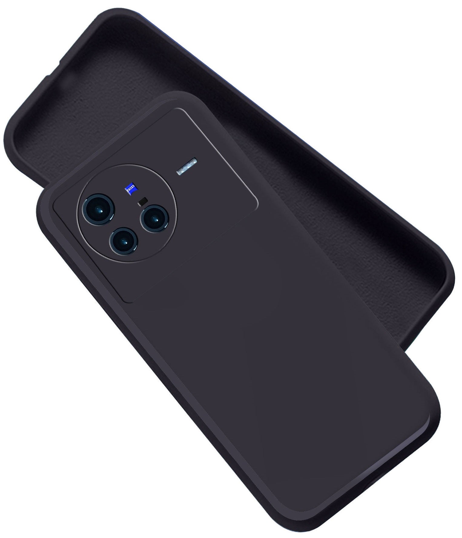 Vivo X80 Pro 5G Liquid Silicone Back Cover Case With TPU & Matte Finish - Black